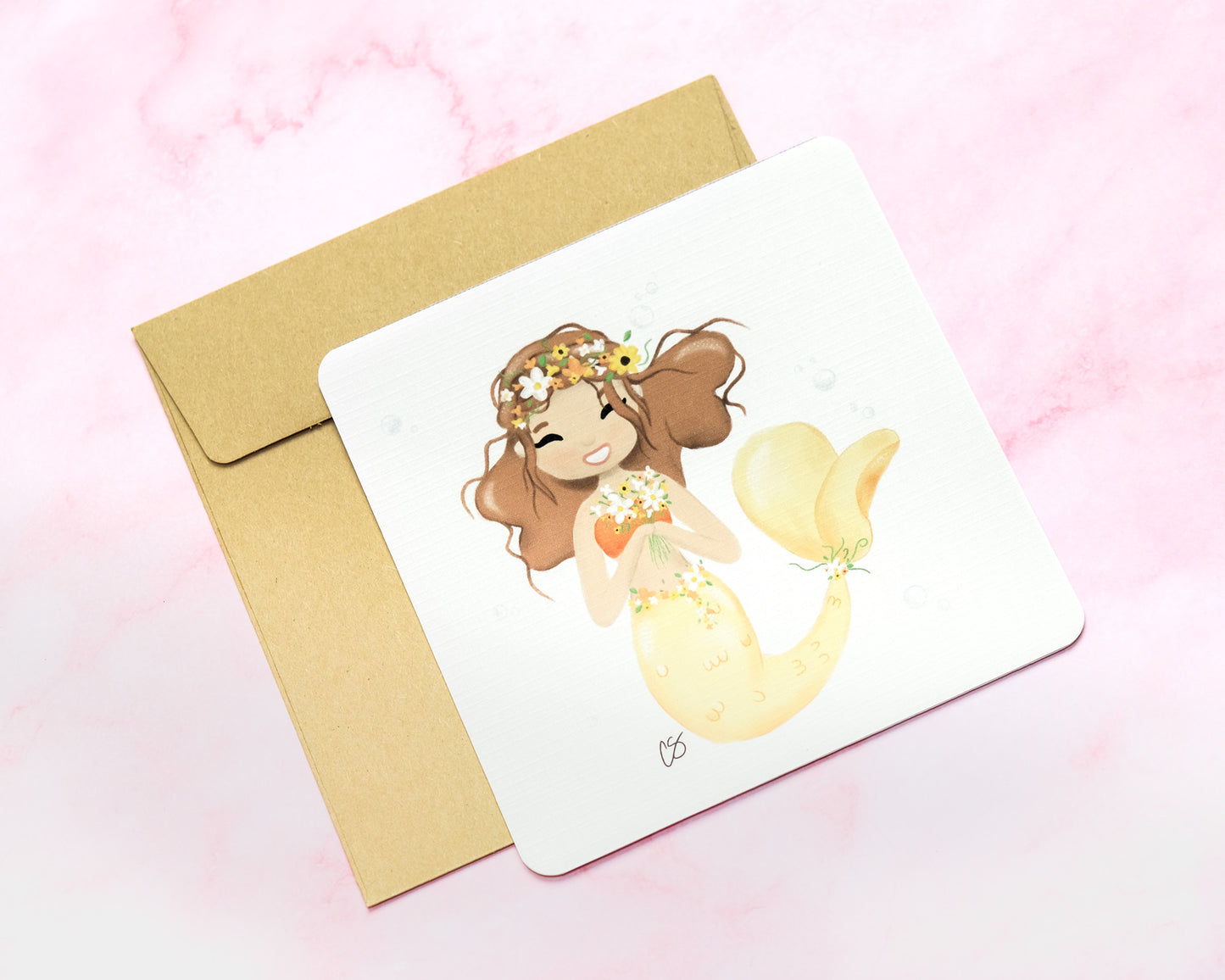 Flower Headband Mermaid Card