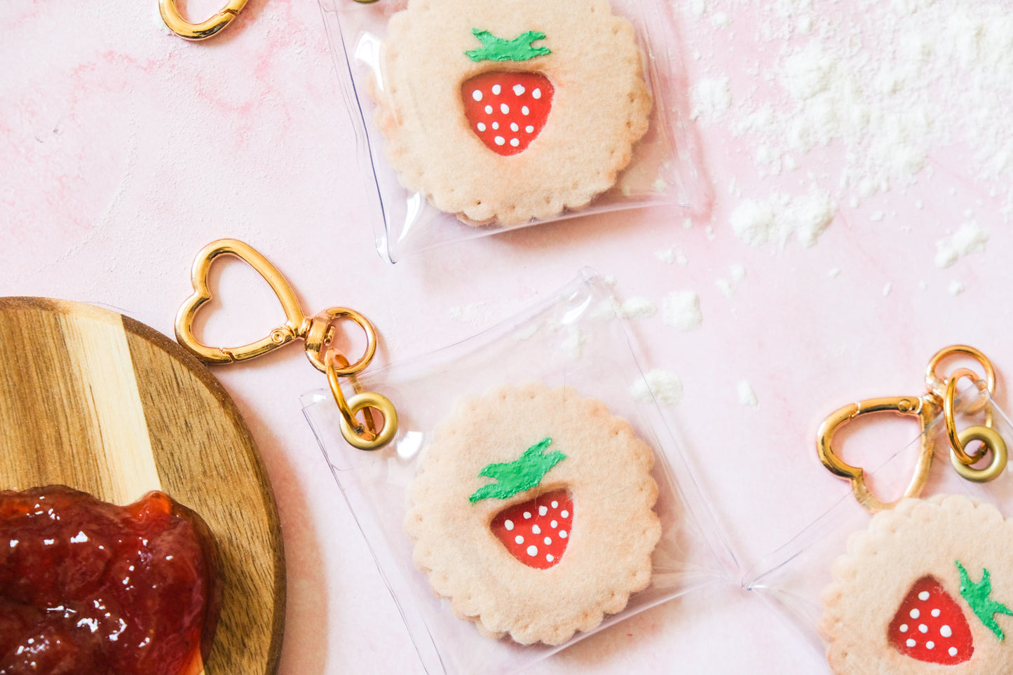 Strawberry Jam Sandwich Bag Charm