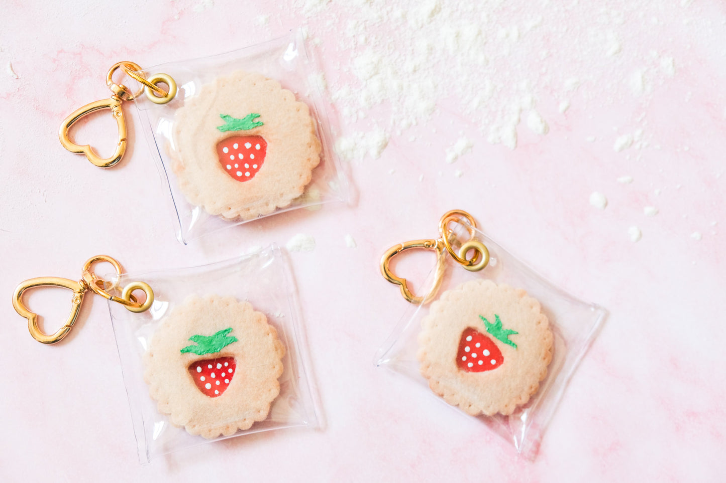 Strawberry Jam Sandwich Bag Charm