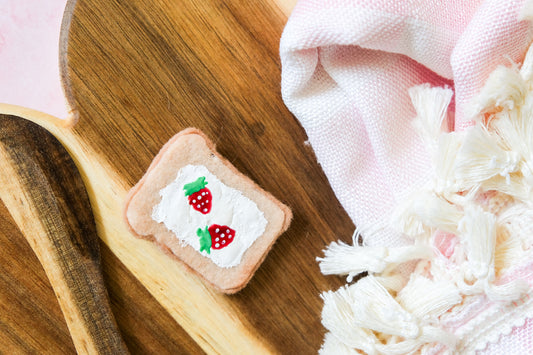 Marshmallow Fluff Toast Felt Pin